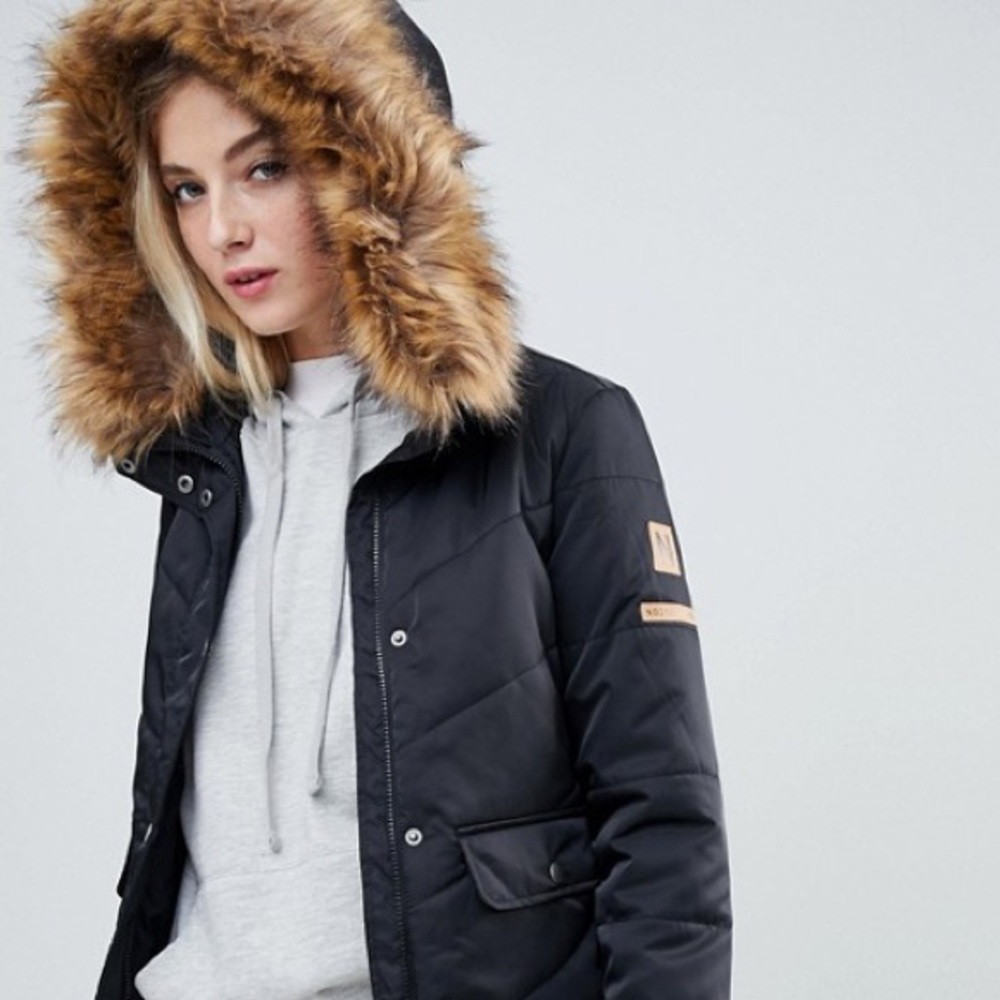 Noisy May Faux Fur Padded Parka